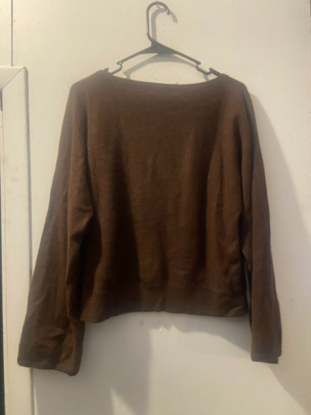 Mainbocher 100% Cashmere Sweater XL Chocolate Brown Quiet Luxury - Picture 3 of 5